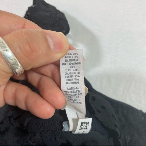 aerie XL Lace Black Bra Sports bra elastic - Picture 3 of 5